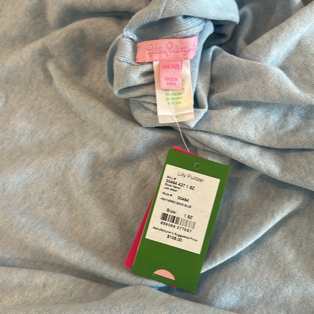 NWT Lilly Pulitzer Lanai Wrap in Heathered Boho Blue One Size - Picture 8 of 8
